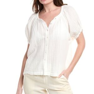 Women's White 9seed Button-Up Top